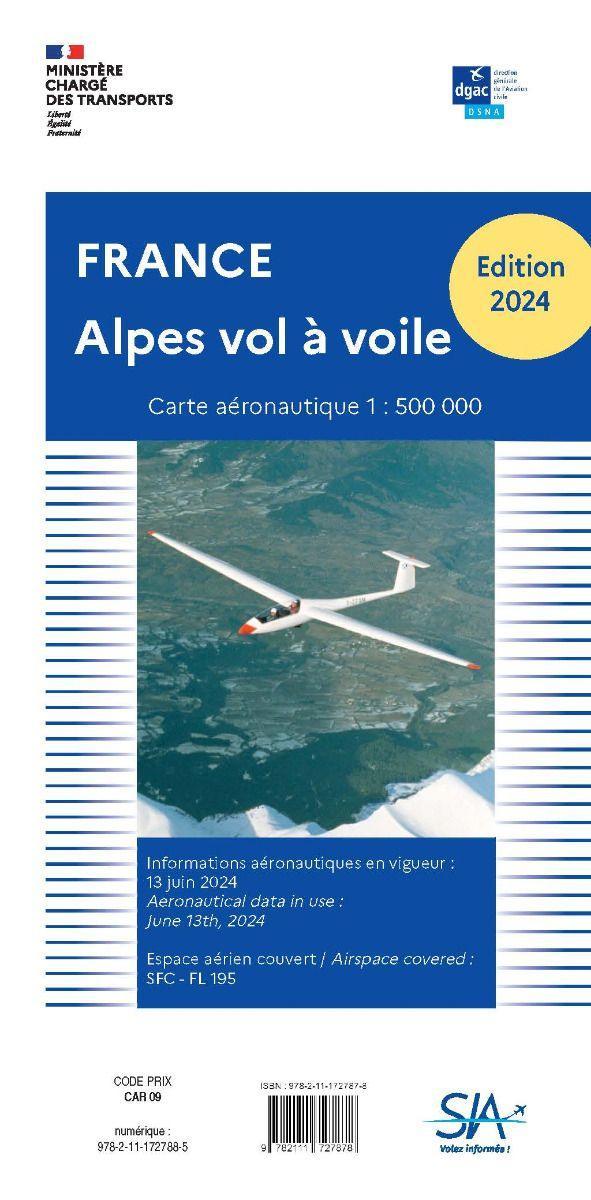 CARTE ALPES VOL A VOILES ÉDITION 2024 - LA BOUTIQUE DU PILOTE