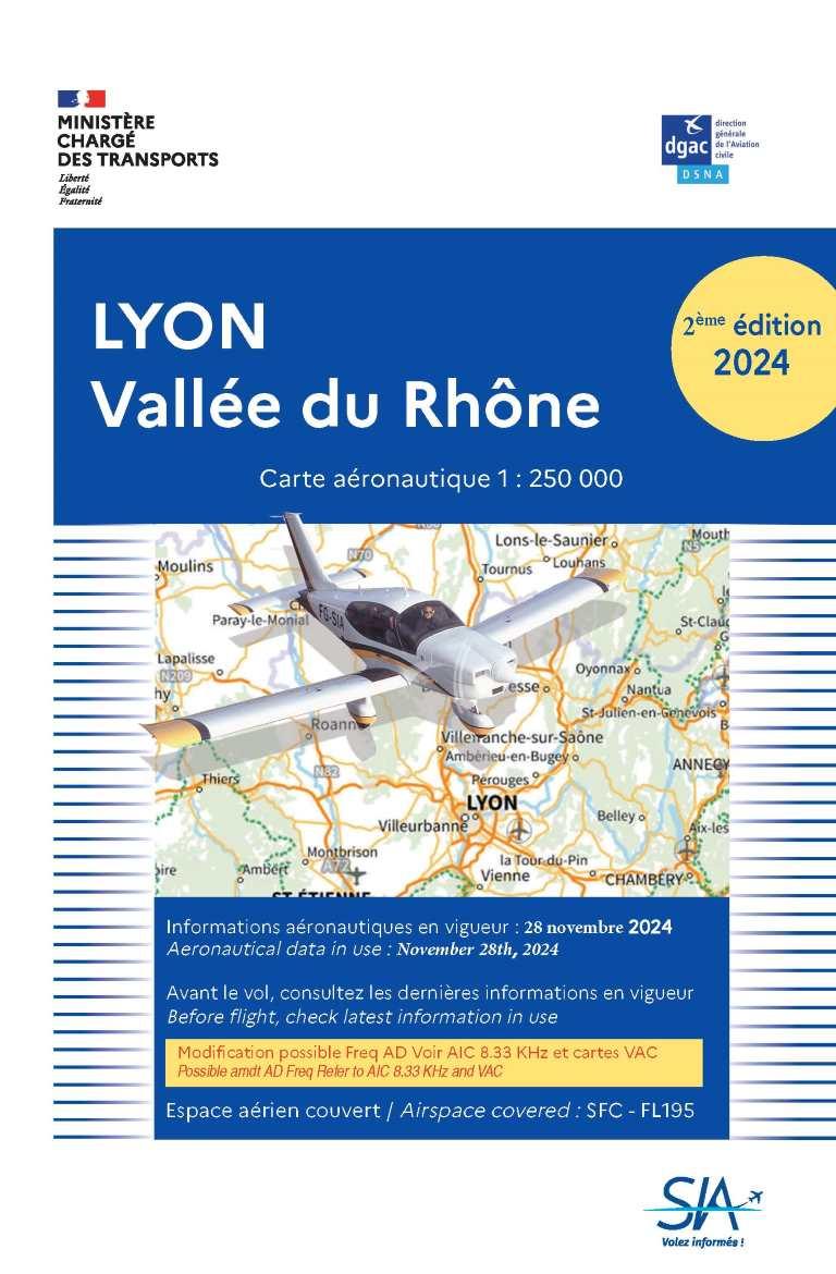 Carte Lyon Vallée du Rhône 2e Edition 2024 - SIA- (1 / 250 000)