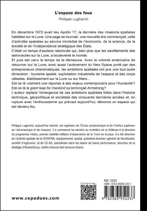 Quatrième de couverture de L'Espace des fous par Philippe Lugherini