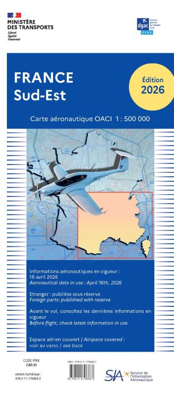 Carte OACI Sud/Est Edition 2026