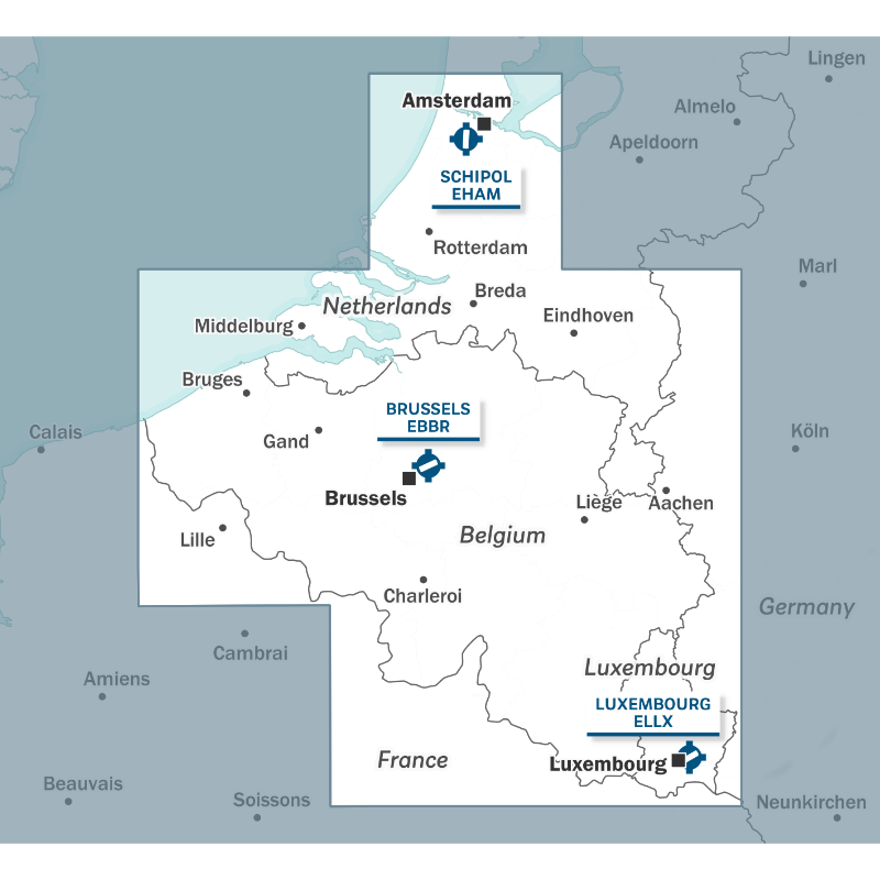 Carte Air Million Belgique 2026 1/250000 Editerra