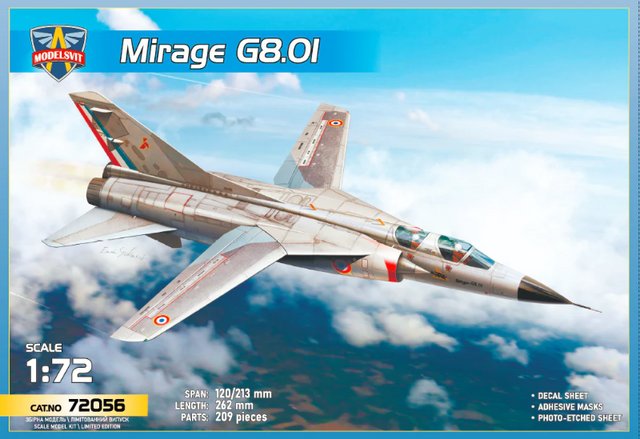 Boîte de la maquette du Mirage G8.01 par Modelsvit
