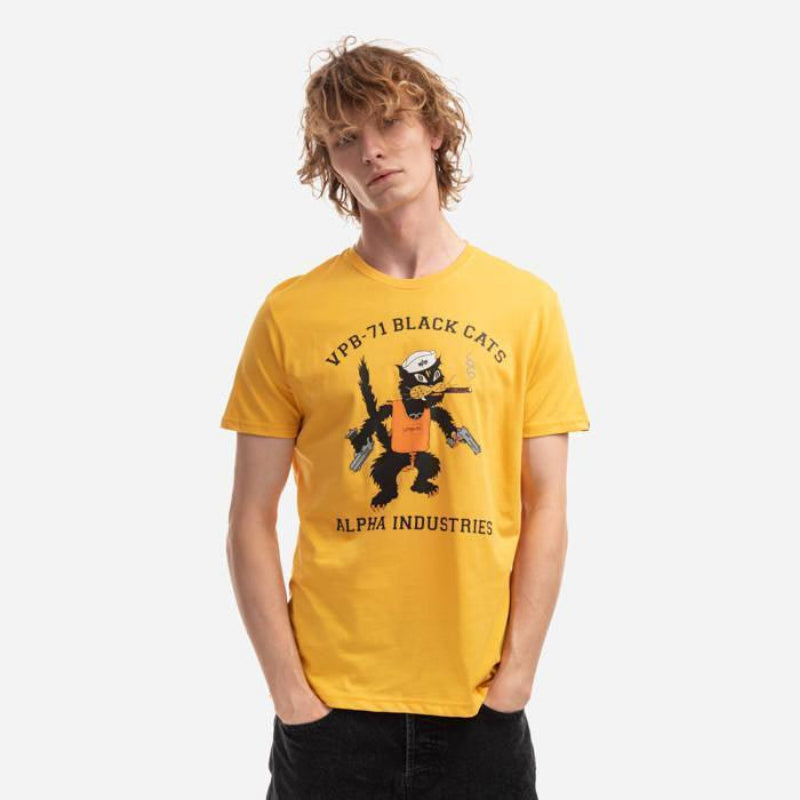 t-shirt black cats vpb-71 - alpha industries