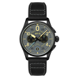 Montre pilote  édition limitée Spitfire Lock Chronograph AVI-8 cadran gris bracelet en cuir noir