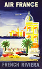 Affiche “Air France – French Riviera”, illustrée par Bernard Villemot en 1952