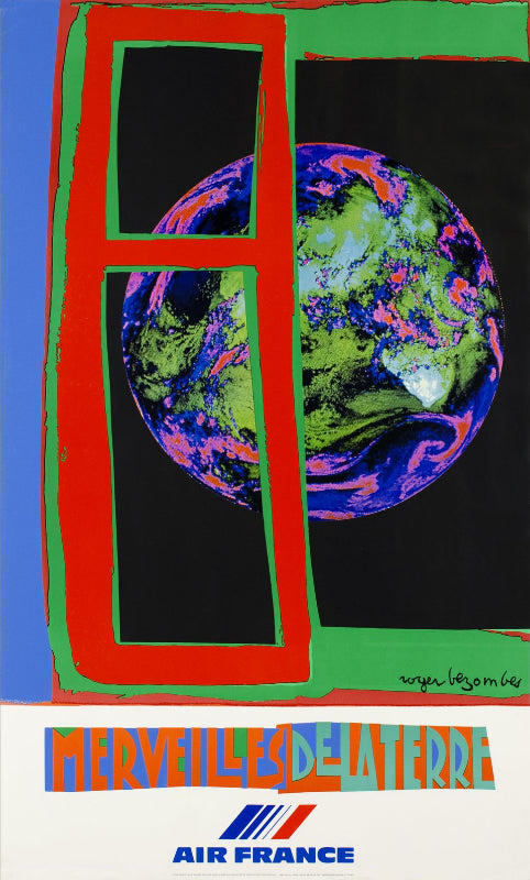 Affiche Air France Roger Bezombes Merveilles de la Terre