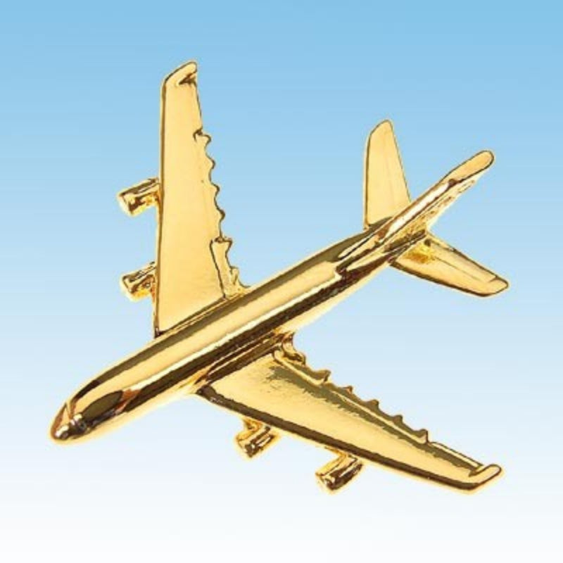 PIN'S avion Airbus 380 doré à l'or fin