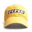 casquette piper jaune avec logo Piper brodé noir et blanc