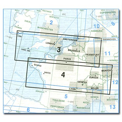 Carte IFR Jeppesen Europe En Route basse altitude E(LO) 3/4