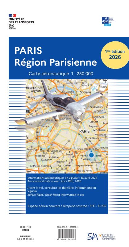 Carte VFR Région Parisienne 2026 (1/250 000) - SIA