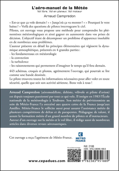 Quatrième de couverture du livre L'aéro-manuel de la météo, 2e édition par Arnaud Campredon
