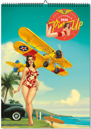 Pin-up faisant partie du calendrier Pin-Up 2026 par Romain Hugault