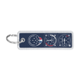 Porte-clé flamme bleu en tissu avec impression Patrouille de France et instruments de vol