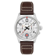Montre pilote  édition limitée Spitfire Lock Chronograph AVI-8 cadran argenté bracelet en cuir marron