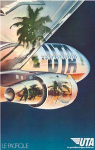 affiche musee air france 50 cm x 70 cm 644 uta le pacifique