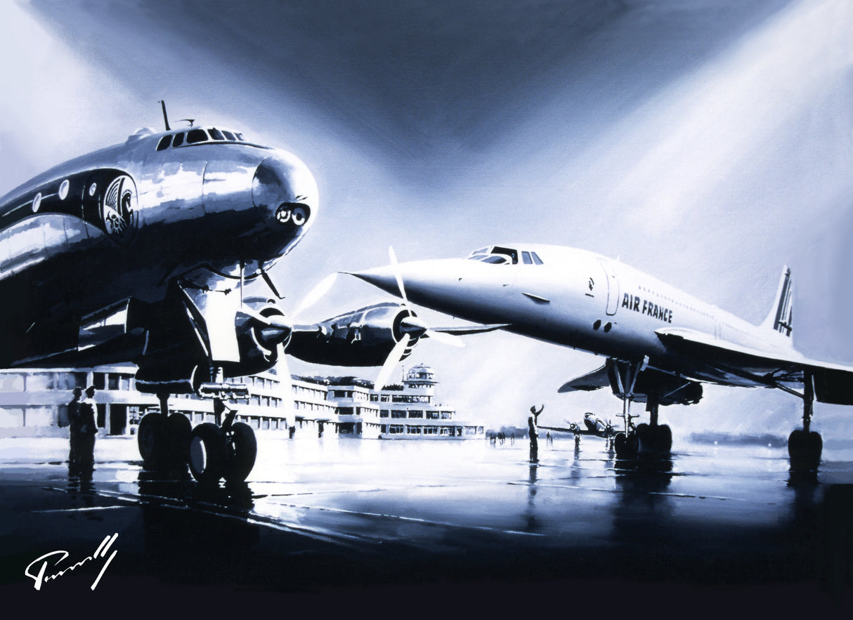 Carte postale Concorde et constellation - L. Perinotto