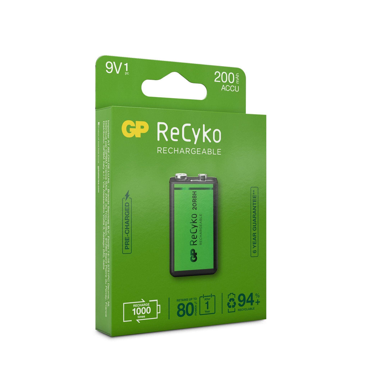 Batterie Rechargeable GP ReCyko 9V 200mAh