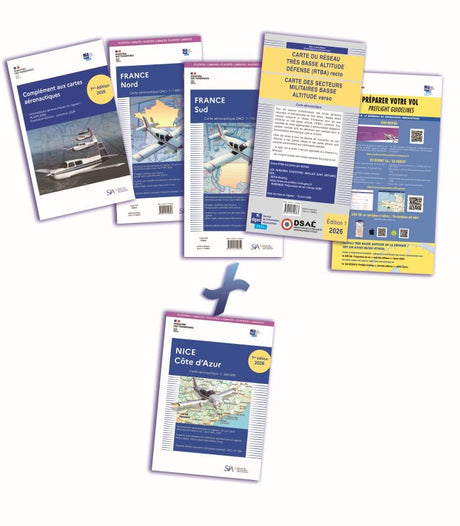 Documents VFR 2026 plastifiés + Carte Nice plastifiée - SIA