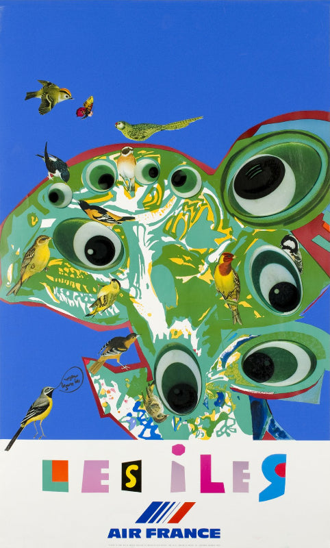 Affiche les îles de Roger Bézombes pour Air France