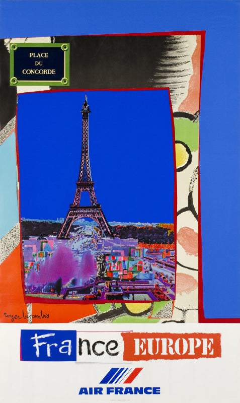 Affiche Air France - France Europe par Roger Bezombes