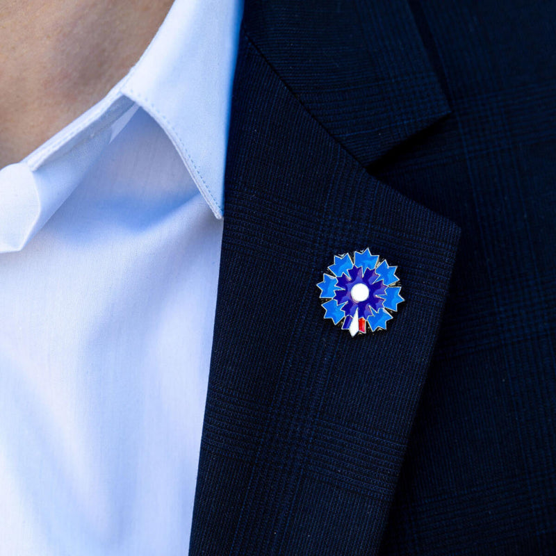 Pin's pétale tricolore Bleuet de France en Papier