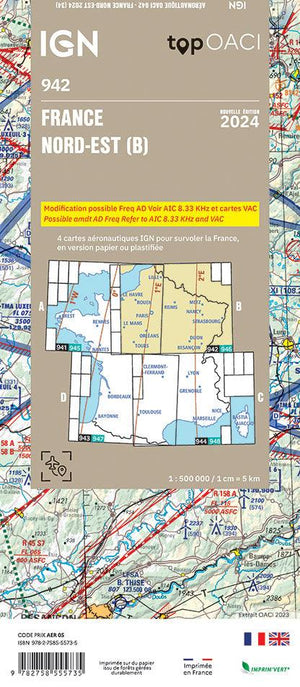 PRE-COMMANDE Carte OACI Nord/Est (N/E) Edition 2024 - LA BOUTIQUE DU PILOTE