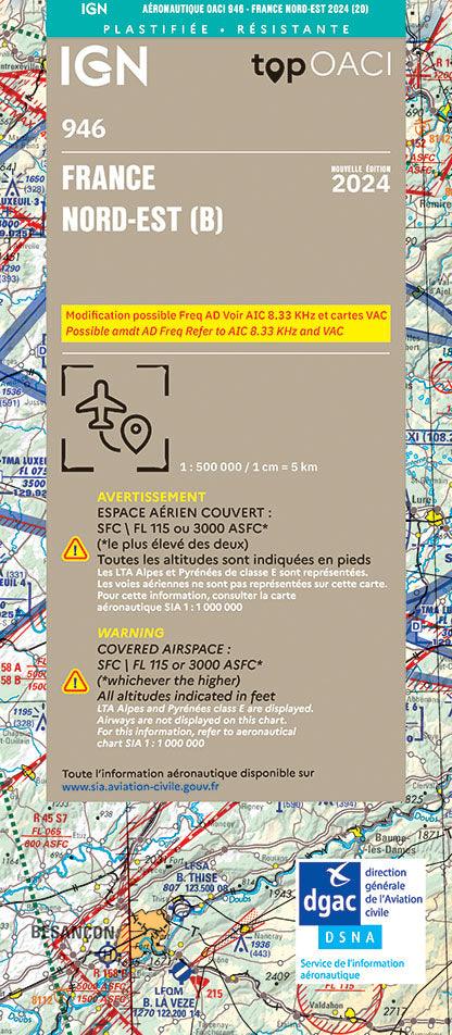 PRE-COMMANDE Carte OACI Nord/Est (N/E) Edition 2024 Plastifiée - LA BOUTIQUE DU PILOTE