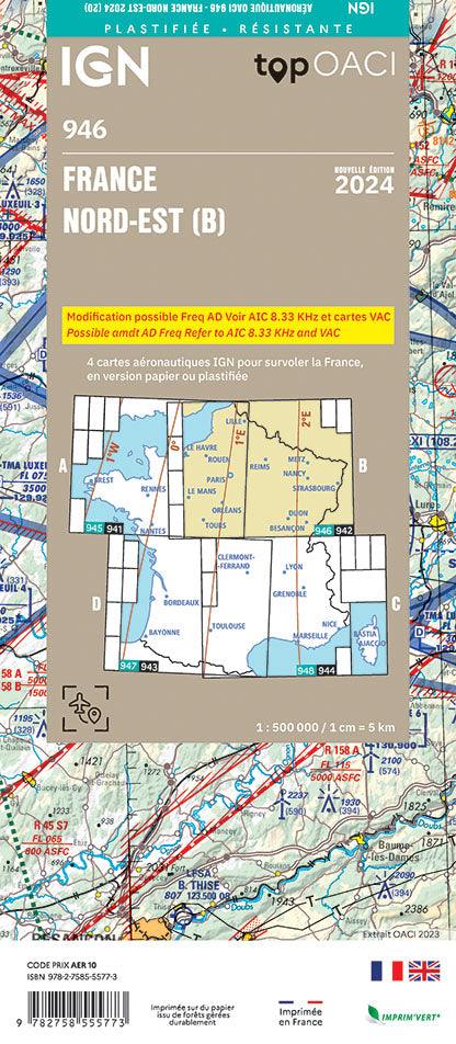 PRE-COMMANDE Carte OACI Nord/Est (N/E) Edition 2024 Plastifiée - LA BOUTIQUE DU PILOTE