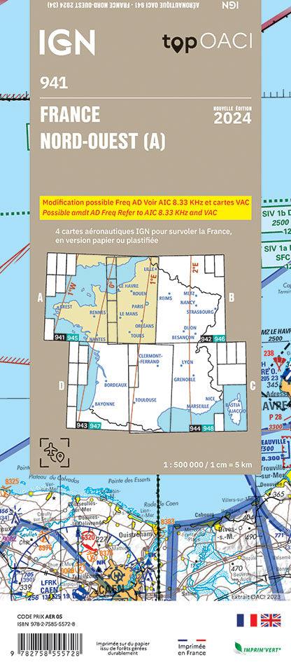 PRE-COMMANDE Carte OACI Nord/Ouest (N/O) Edition 2024 - LA BOUTIQUE DU PILOTE
