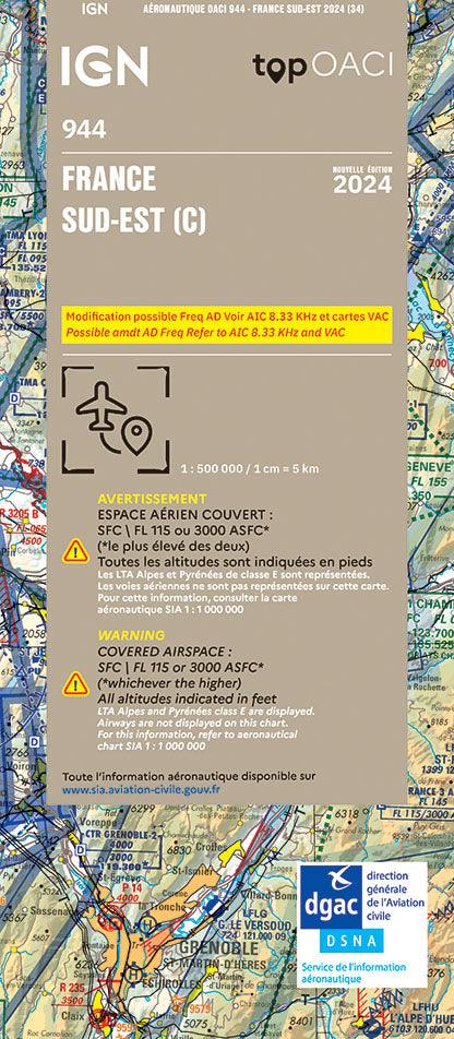 PRE-COMMANDE Carte OACI Sud/Est (S/E) Edition 2024 - LA BOUTIQUE DU PILOTE