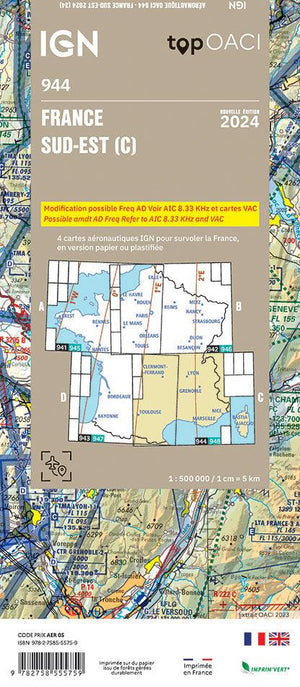 PRE-COMMANDE Carte OACI Sud/Est (S/E) Edition 2024 - LA BOUTIQUE DU PILOTE