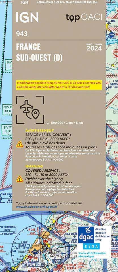 PRE-COMMANDE Carte OACI Sud/Ouest (S/O) Edition 2024 - LA BOUTIQUE DU PILOTE