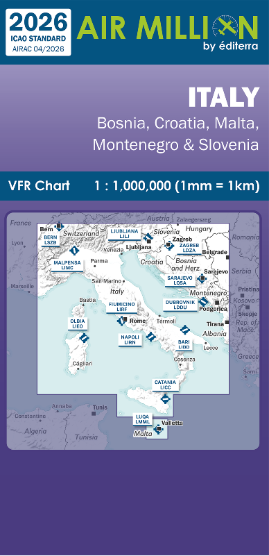 Carte Italie et Balkans 2026 Air Million Editerra