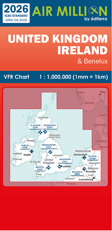 Carte Air Million Royaume-Uni et Irlande 2026 Editerra (1/1 000 000)