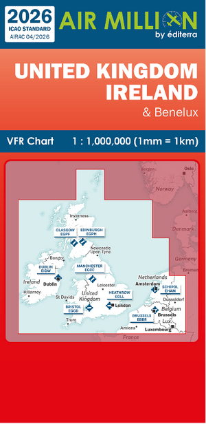 Carte Air Million Royaume-Uni et Irlande 2026 Editerra (1/1 000 000)