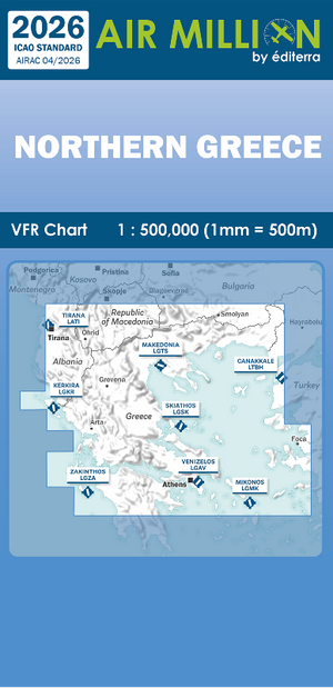 Carte Nord Grèce et Balkans 2026 1/500000 Air Million Editerra