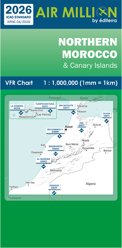 Carte Maroc 1/1000000Air Million 2026 Editerra