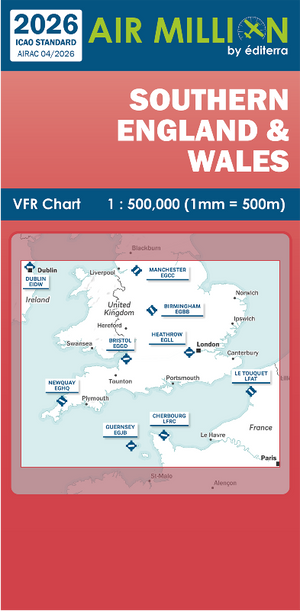 Carte Air Million Sud de l'Angleterre et Pays de Galles  2026 Editerra (1/500 000) 