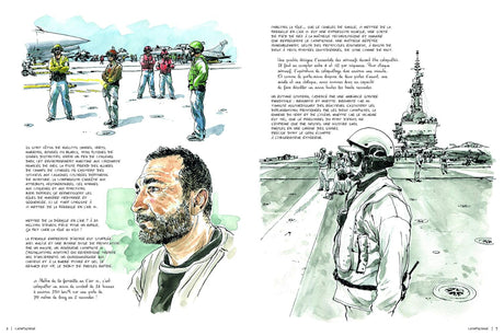 Extrait illustré du livre Le Charles de Gaulle immersion à bord du porte-avions nucléaire de Raynal Pellicer et Titwane 