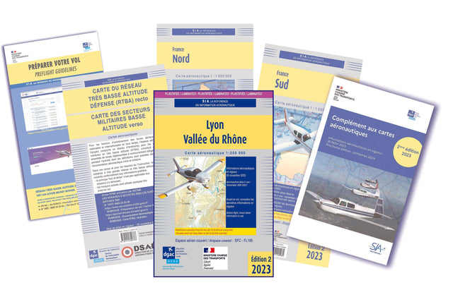 DOCUMENTS VFR 2023 2 em édition+ Carte Plastifiée Lyon Vallée du Rhône - SIA DOCUMENTATIONS DU SIA SIA