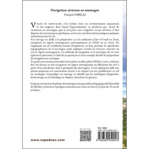 Navigation aérienne en montagne aux éditions Cépaduès verso