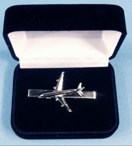 Pince à cravate en nickel représentant l'avion Cessna 150/172