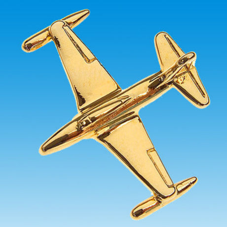 Pins en 3D doré représentant l'avion T33
