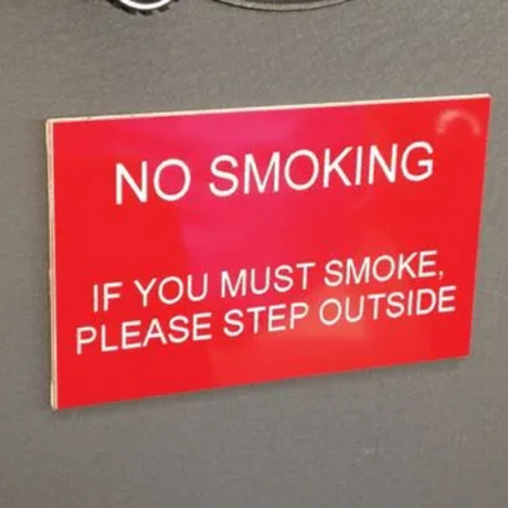 plaque rouge no smoking