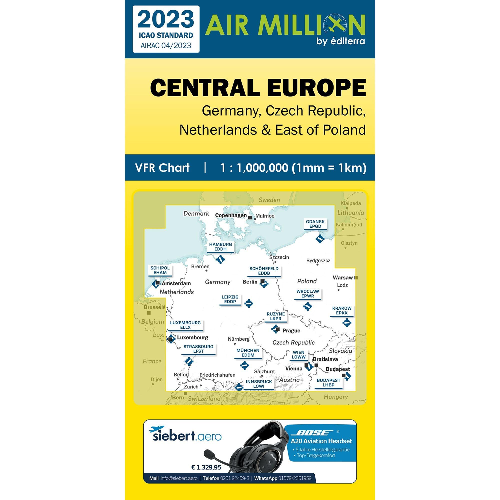 CARTE AIR MILLION EUROPE CENTRALE 2023 Cartes Air Million Editerra