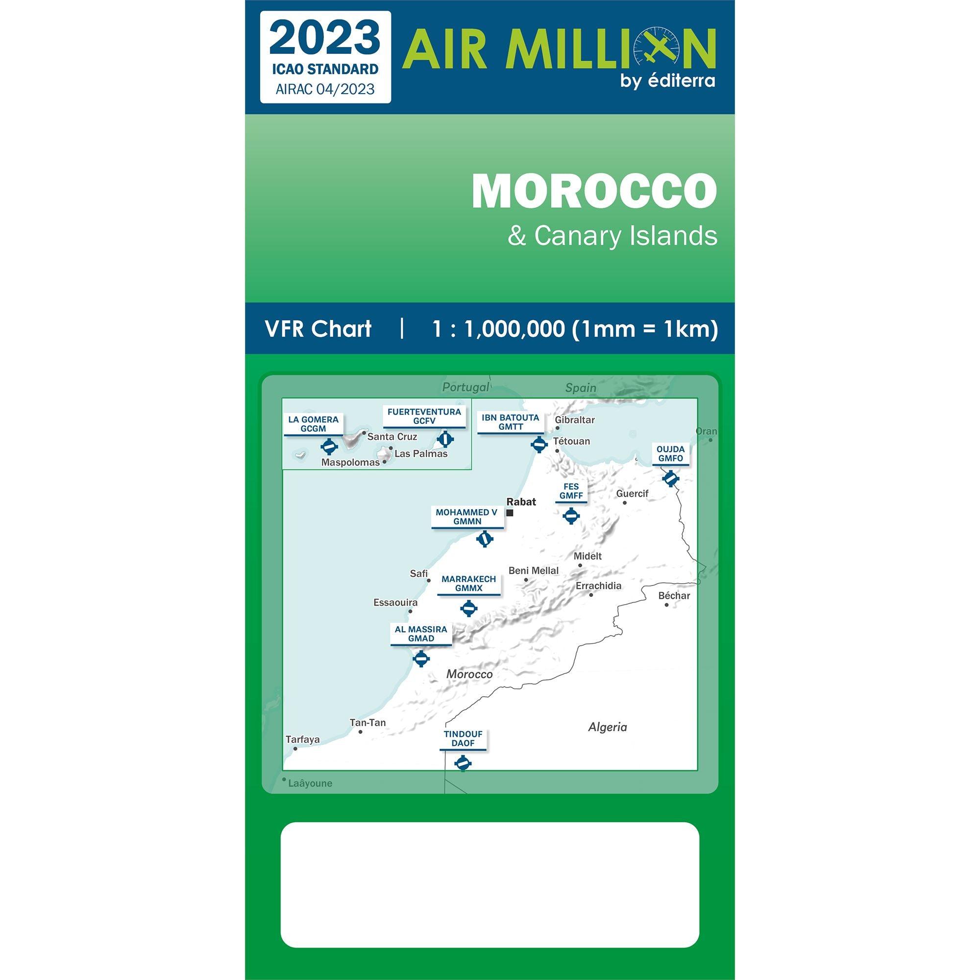 CARTE AIR MILLION MAROC 2023 (1/1 000 000) Cartes Air Million Editerra