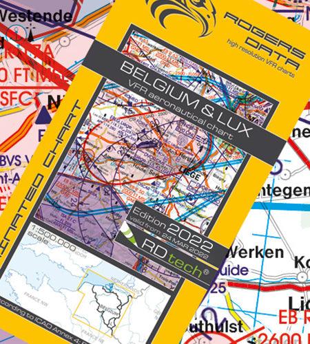 carte belgique-luxembourg vfr oaci 2022 - rogers data