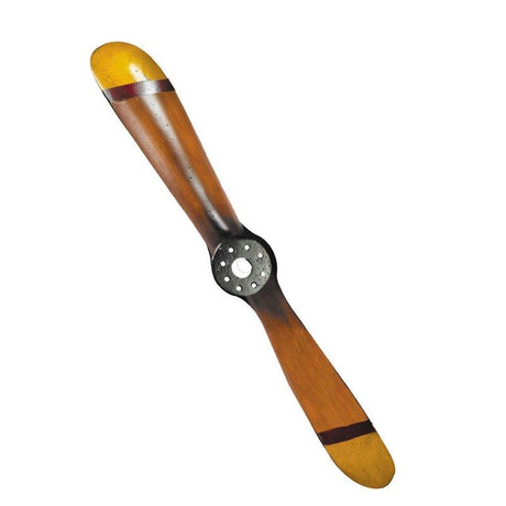 hélice rétro en bois rouge/jaune patinée 70 cm