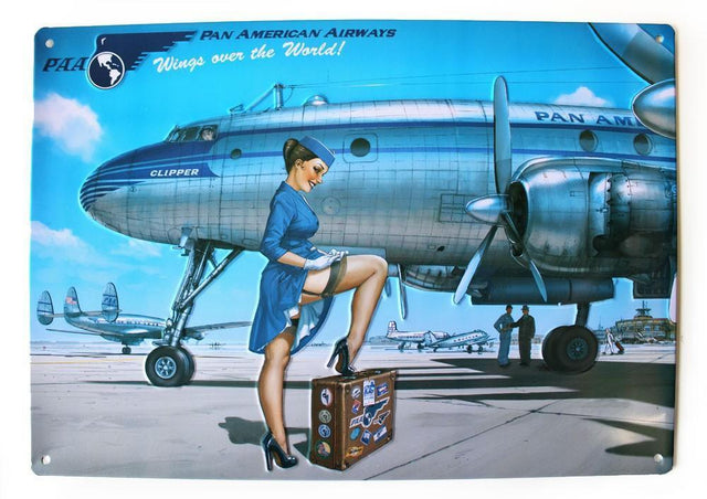 plaque métallique pin-up pan-am romain hugault