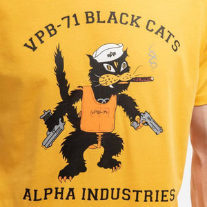 t-shirt black cats vpb-71 - alpha industries